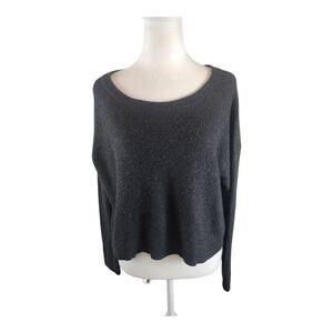 Offline by Aerie Open Knit Moch Neck Cozy Sweater Women's Medium Gray Pullover